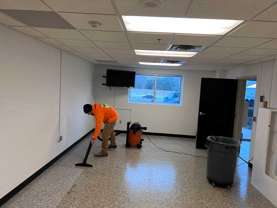 Commercial office with new paint and floors by Patrick's Painting LLC